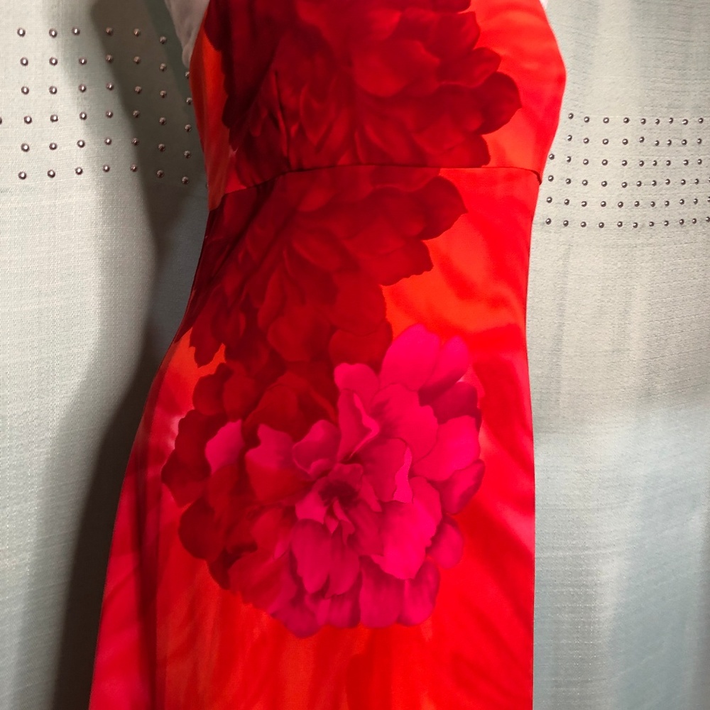 Floral Maxi dress Spaghetti strap tie back easy care great for travel - Picture 6 of 11